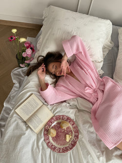 Sunday Morning waffle robe Strawberry Sorbet