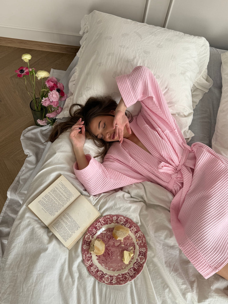 Sunday Morning waffle robe Strawberry Sorbet