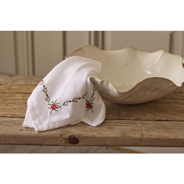 Cotton Napkins White with embroidery