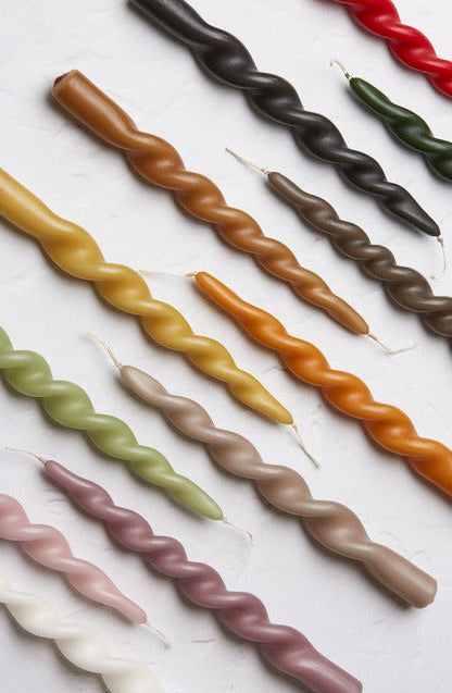 Twisted Candles - Taupe