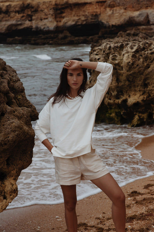 Oversized cotton sweatshirt - sale